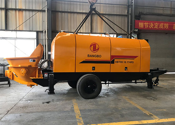 130M 80M3 / H कंक्रीट पम्प मशीन स्थिर हाइड्रोलिक ऑरेंज