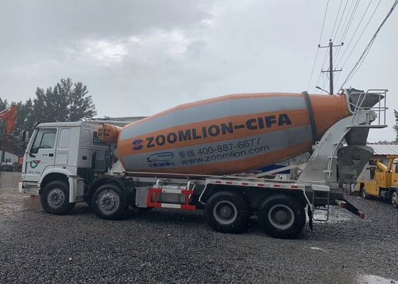 15m3 सेकेंड हैंड कंक्रीट मिक्सर ट्रक, रेडी मिक्स कंक्रीट ट्रक SINOTRUCK 8x4 चेसिस