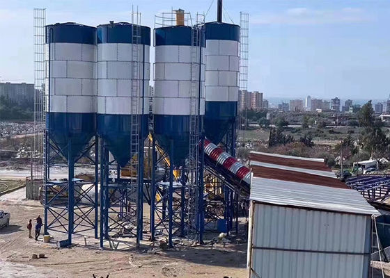 ISO90001 180CBM/H कंक्रीट बैचिंग प्लांट ट्विन दस्ता फाउंडेशन फ्री