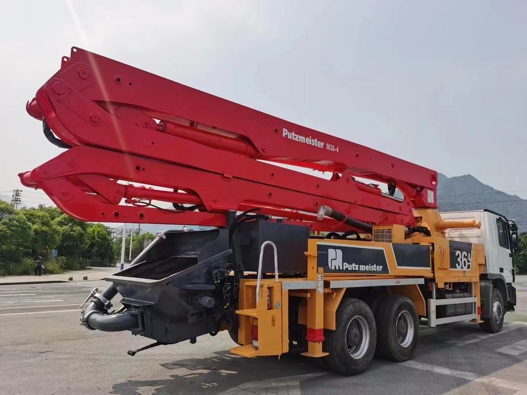 11490 * 2500 * 3980 मिमी डीजल प्रयुक्त कंक्रीट बूम ट्रक मूल Putzmeister बेंज ट्रक