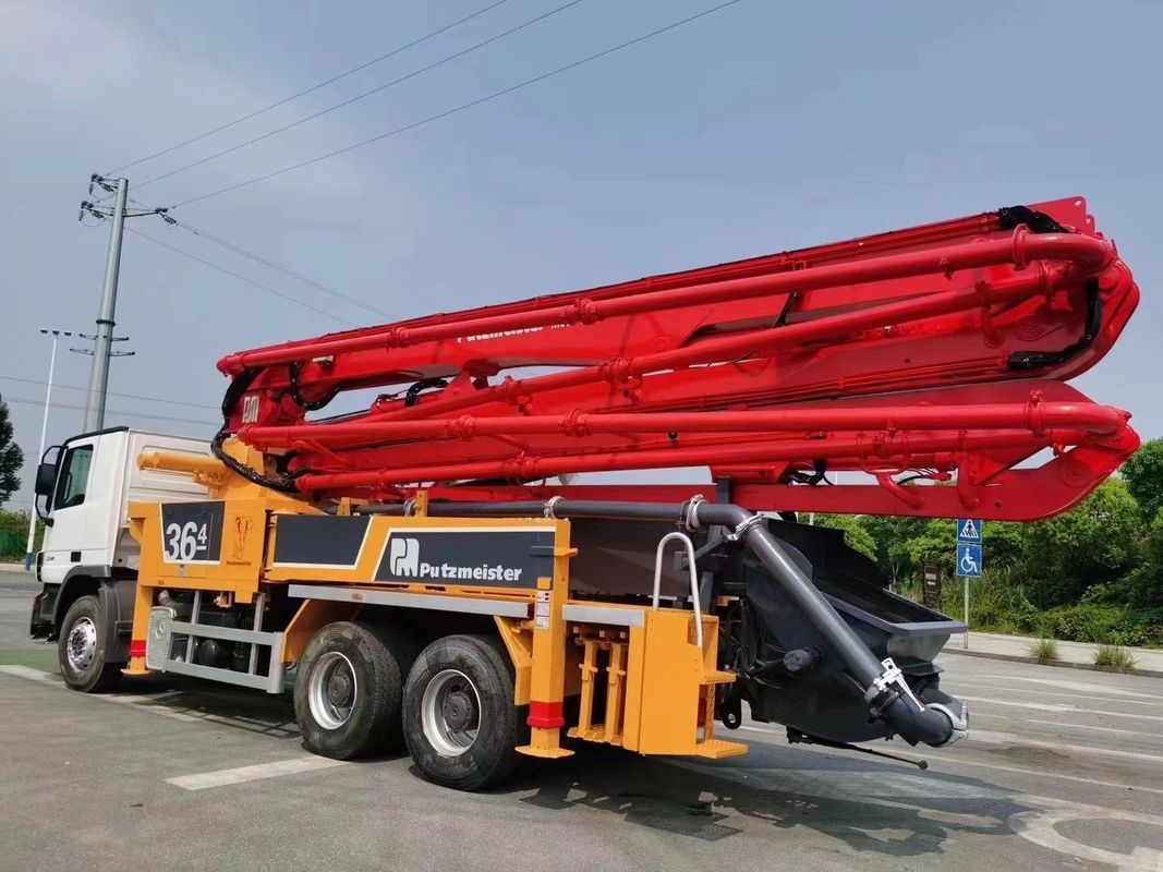 11490 * 2500 * 3980 मिमी डीजल प्रयुक्त कंक्रीट बूम ट्रक मूल Putzmeister बेंज ट्रक