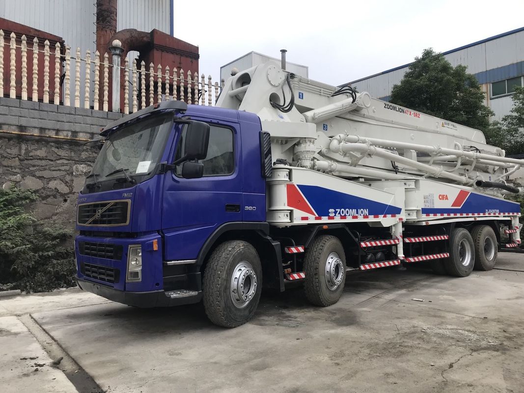 कंक्रीट ट्रेलर पंप बूम पंप ट्रक ज़ूमलियन 47 एम वोल्वो प्रयुक्त पंप ट्रक