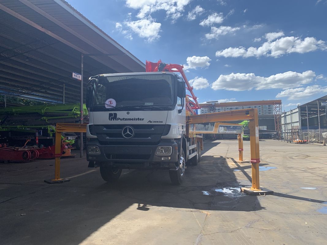 Putzmeister 38m बेंज कंक्रीट उपकरण कंक्रीट रखने बूम बेटन पम्प मशीन प्रयुक्त कंक्रीट पम्प ट्रक