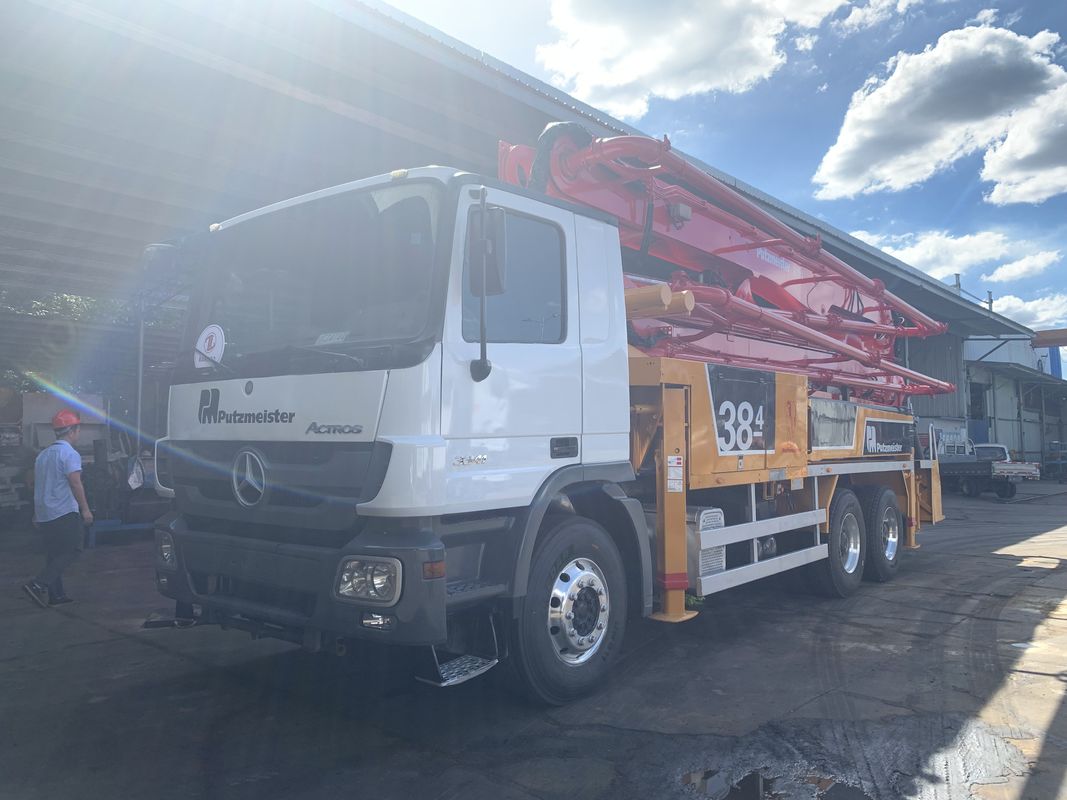 Putzmeister 38m बेंज कंक्रीट उपकरण कंक्रीट रखने बूम बेटन पम्प मशीन प्रयुक्त कंक्रीट पम्प ट्रक