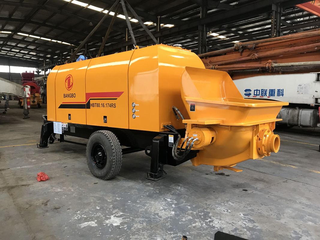 BANGBO 16MPa 80m3 / h नया कंक्रीट पंप, डीजल इंजन के साथ मिनी सीमेंट पंप