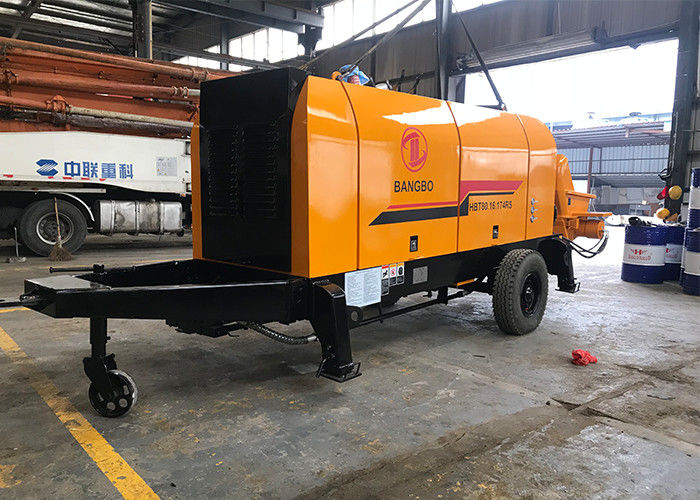 पंप के साथ 80CBM / H 16MPa मिनी कंक्रीट मिक्सर, स्थिर कंक्रीट पंप