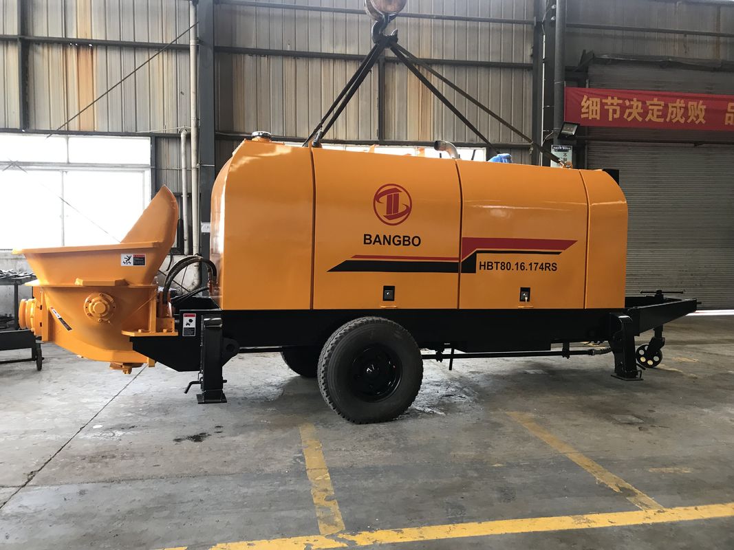 निर्माण के लिए 90m3 / H 2300KW नया कंक्रीट पंप हाइड्रोलिक पीला;