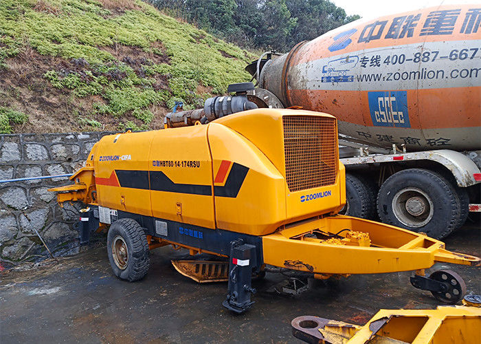 85m3 / H 174kw प्रयुक्त कंक्रीट ट्रेलर पंप इंटेलिजेंट कंट्रोल स्मॉल