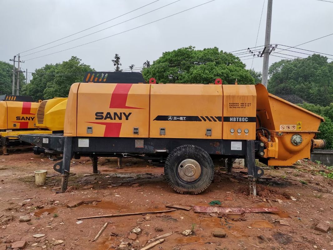 ISO90001 16MPa प्रयुक्त कंक्रीट ट्रेलर पंप, स्थिर कंक्रीट पम्प डीजल इंजन