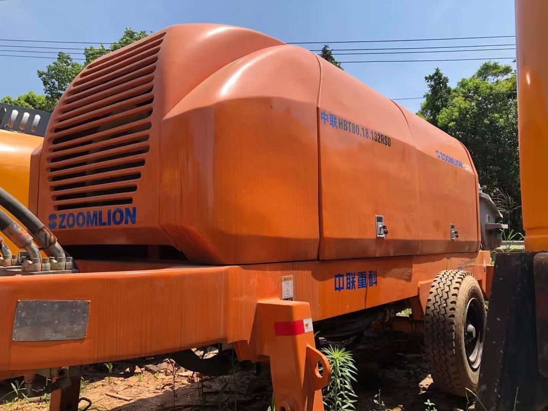 80CBM 8Mpa प्रयुक्त कंक्रीट ट्रेलर पंप इलेक्ट्रिक हाइड्रोलिक स्टेशनरी