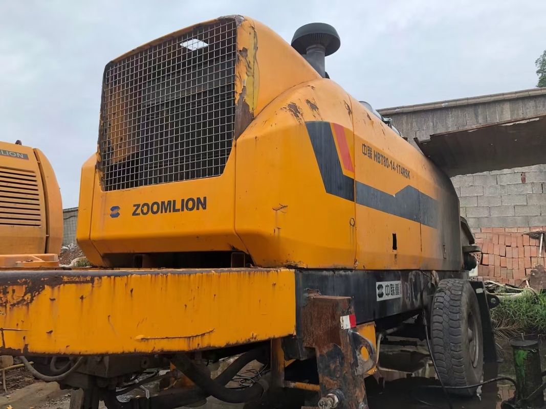 जूमलियन एचबीटी 8014 220 मीटर स्थिर कंक्रीट पंप ट्रेलर डीजल चालित पर घुड़सवार;