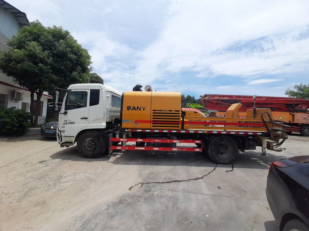 100M3 / H 20Mpa 118kW प्रयुक्त कंक्रीट ट्रेलर पंप ट्रक 2018 वर्ष घुड़सवार