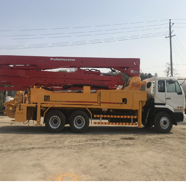 38m 140m3 / H प्रयुक्त ट्रक कंक्रीट पंप, Putzmeister बूम पंप उच्च दक्षता