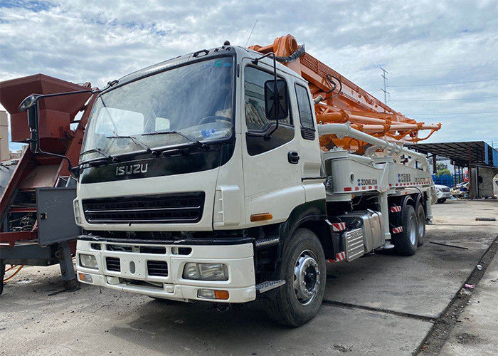 SAE अनुमोदन 37m ट्रक कंक्रीट पम्प ISUZU CYZ51Q अच्छा Condiiton घुड़सवार