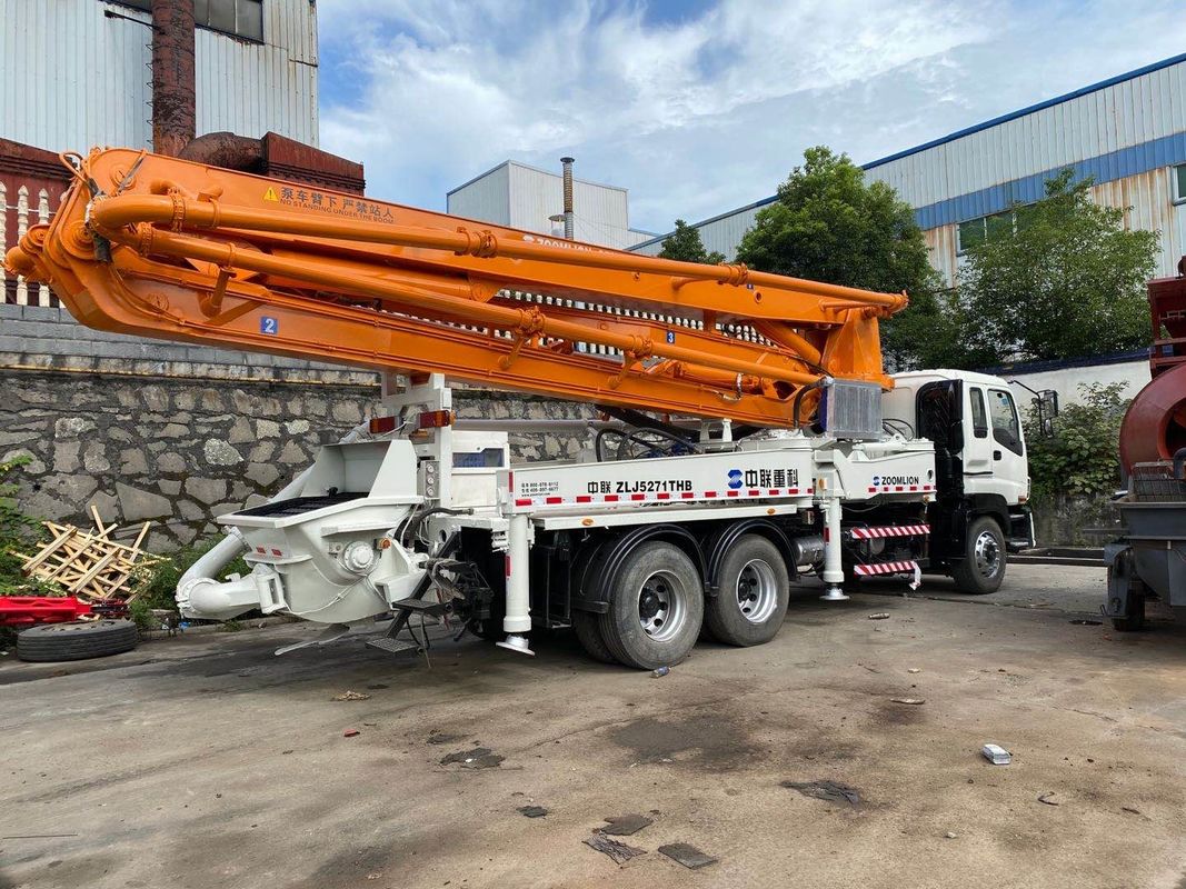 SAE अनुमोदन 37m ट्रक कंक्रीट पम्प ISUZU CYZ51Q अच्छा Condiiton घुड़सवार