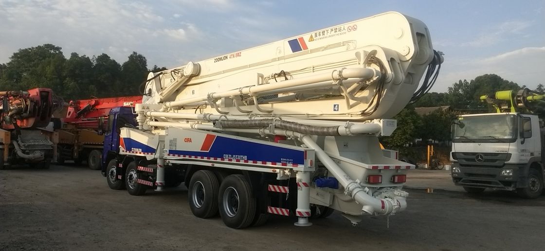 ट्रक घुड़सवार 47 मीटर कंक्रीट पंप, नवीनीकृत कंक्रीट पंप हेवी ड्यूटी