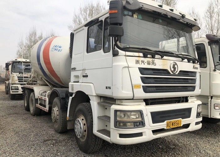 12m3 263KW SHACMAN 6 * 4 चेसिस के साथ कंक्रीट मिक्सर ट्रक का इस्तेमाल किया