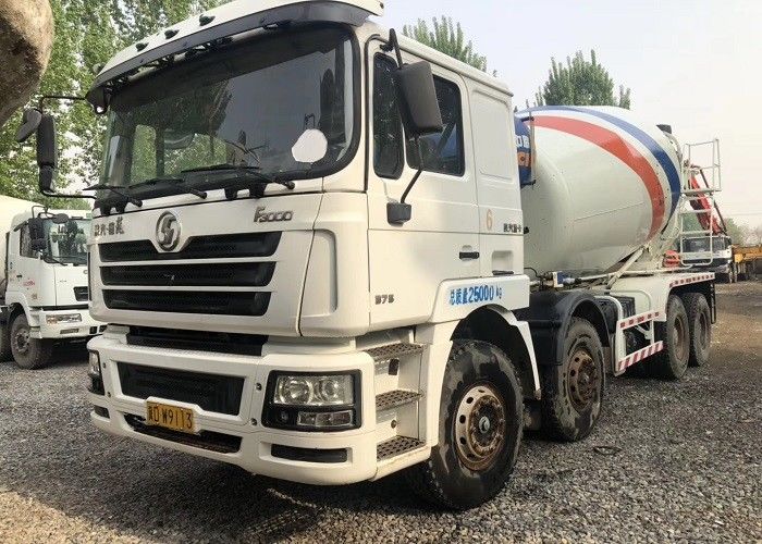12m3 263KW SHACMAN 6 * 4 चेसिस के साथ कंक्रीट मिक्सर ट्रक का इस्तेमाल किया