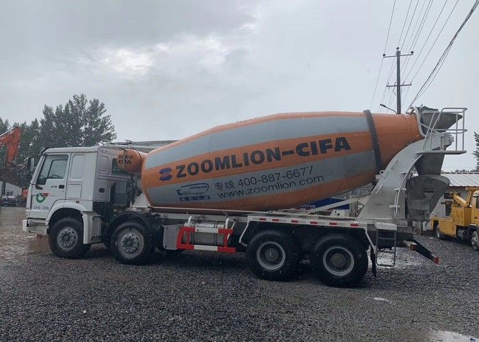 15m3 सेकेंड हैंड कंक्रीट मिक्सर ट्रक, रेडी मिक्स कंक्रीट ट्रक SINOTRUCK 8x4 चेसिस