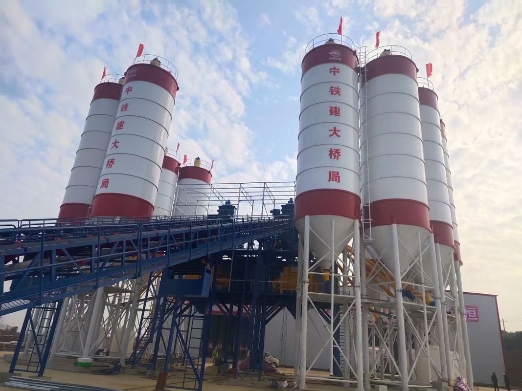 90m3 / H HZS90 कंक्रीट बैचिंग प्लांट ड्राई ऑटोमैटिक कंट्रोल सिस्टम