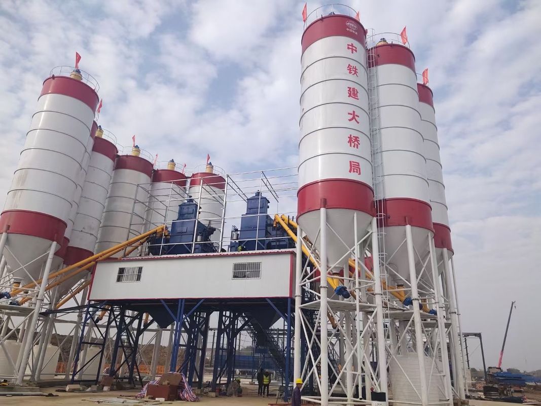 90m3 / H HZS90 कंक्रीट बैचिंग प्लांट ड्राई ऑटोमैटिक कंट्रोल सिस्टम