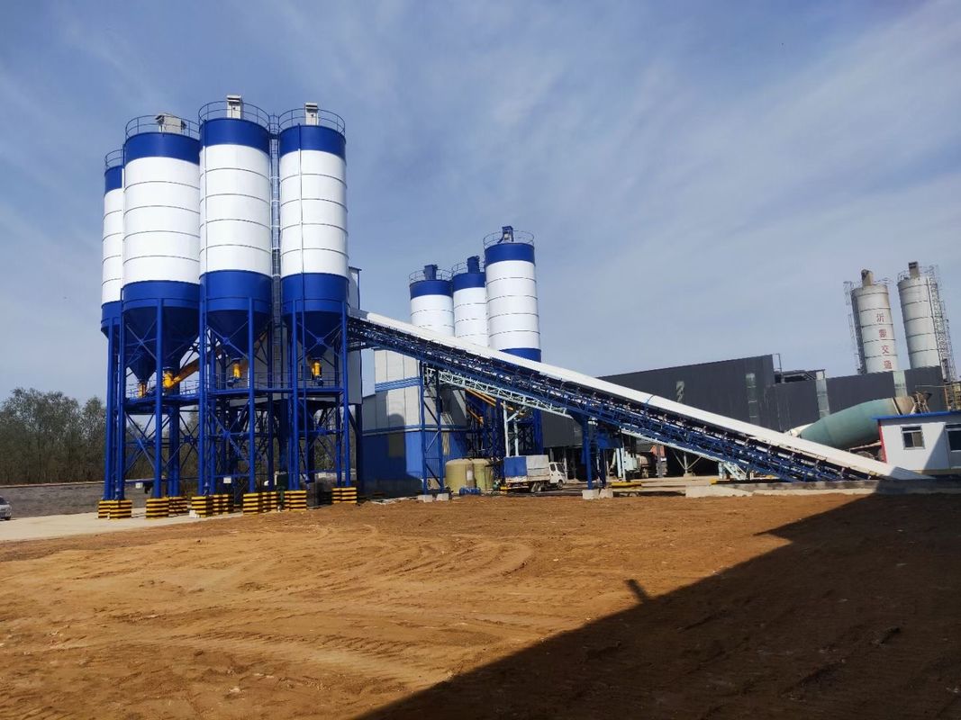 JS2000 मिक्सर के साथ स्वचालित इलेक्ट्रिक HZS120 कंक्रीट बैचिंग प्लांट