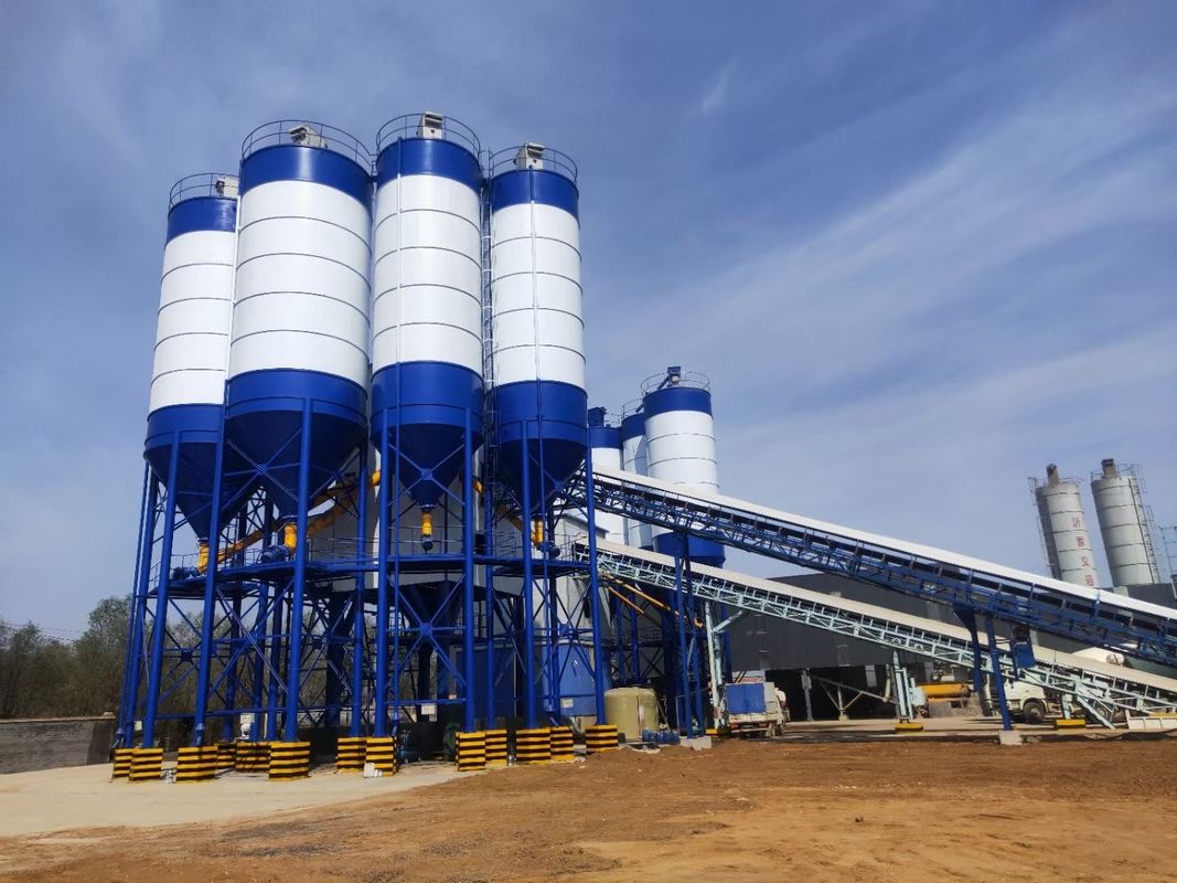 JS2000 मिक्सर के साथ स्वचालित इलेक्ट्रिक HZS120 कंक्रीट बैचिंग प्लांट