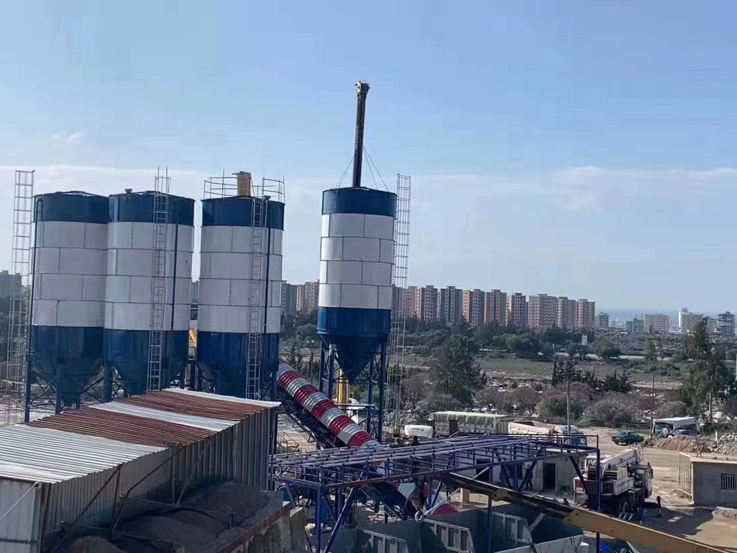 ISO90001 180CBM/H कंक्रीट बैचिंग प्लांट ट्विन दस्ता फाउंडेशन फ्री