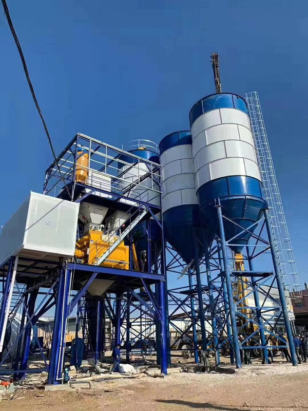 ISO90001 180CBM/H कंक्रीट बैचिंग प्लांट ट्विन दस्ता फाउंडेशन फ्री