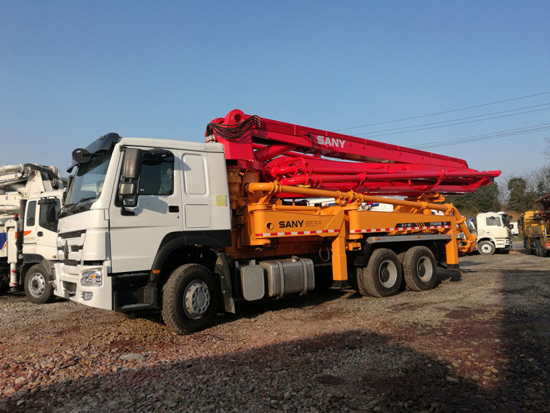 सैनी कंक्रीट प्लेसिंग बूम नवीनीकृत कंक्रीट पम्पिंग ट्रक बेटन पंप मशीन 37m
