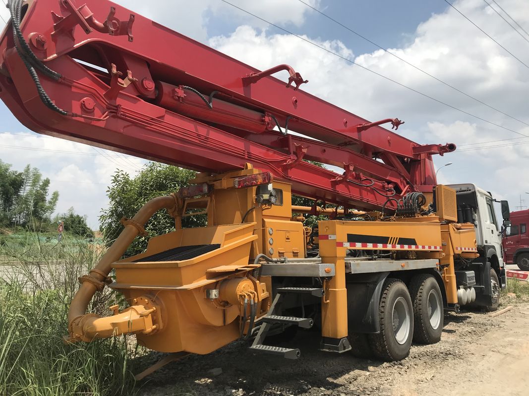 सैनी कंक्रीट प्लेसिंग बूम नवीनीकृत कंक्रीट पम्पिंग ट्रक बेटन पंप मशीन 37m