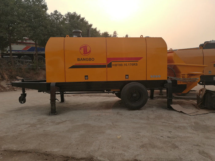निर्माण के लिए एचबीटी 80 नया कंक्रीट पम्प 176kw कंक्रीट ट्रेलर पंप