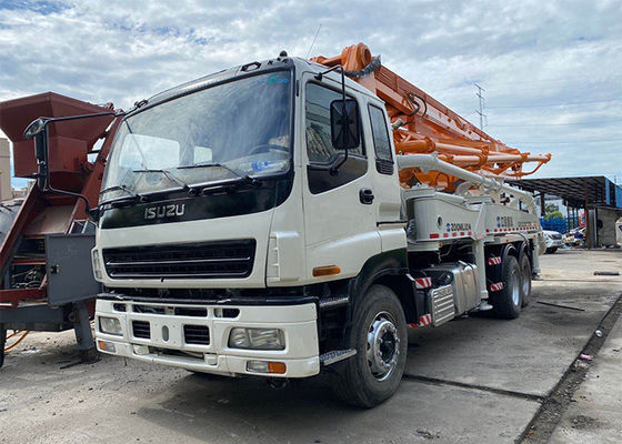 SAE अनुमोदन 37m ट्रक कंक्रीट पम्प ISUZU CYZ51Q अच्छा Condiiton घुड़सवार